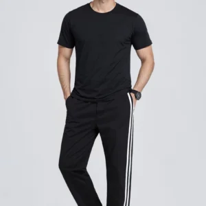 Men's Night Suit (Short Sleeves) (Black)