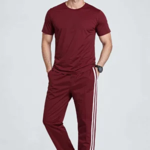 Men's Night Suit (Short Sleeves) Maroon