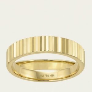 14K Yellow Gold Thin Notched Ring
