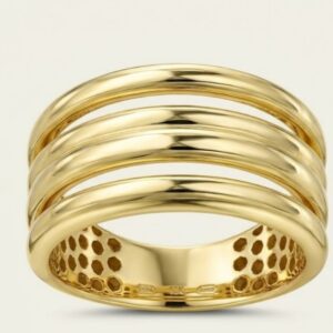 14K Yellow Gold Triple Row Ring