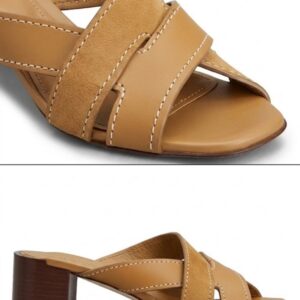 55MM Leather Block Heel Sandals