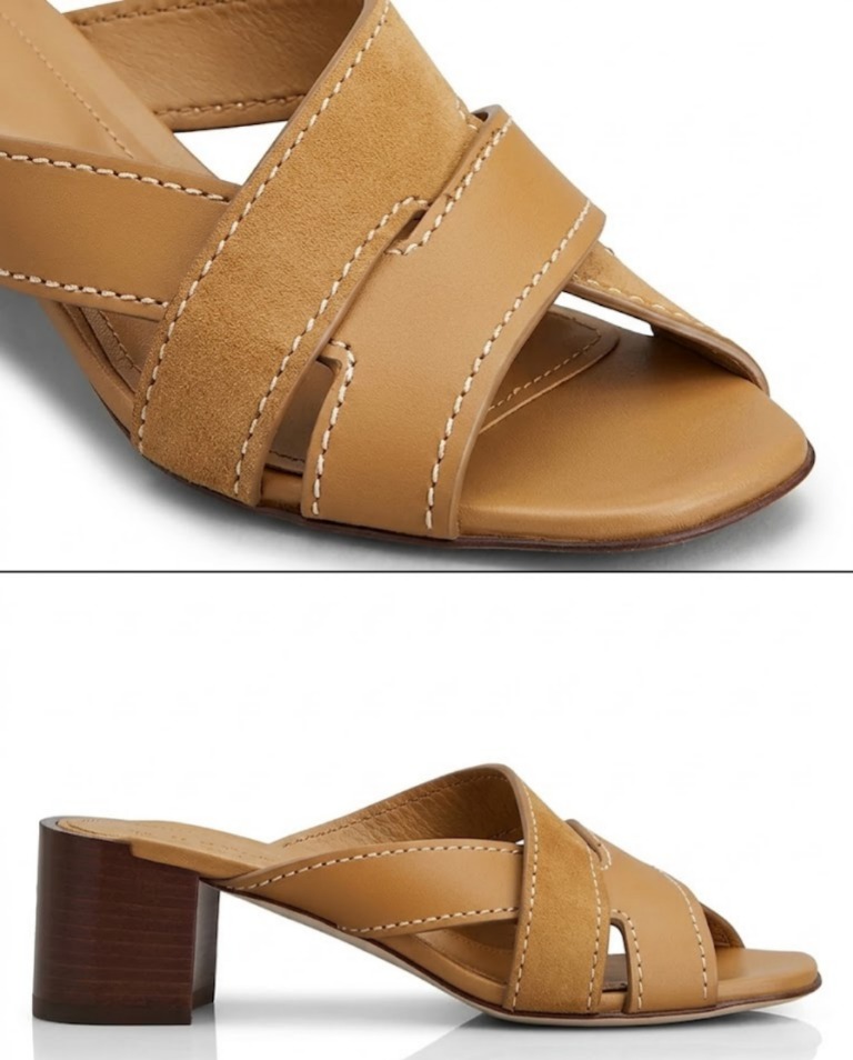 55MM Leather Block Heel Sandals