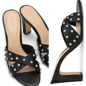 80MM Crystal-Embellished Leather Block-Heel Sandals