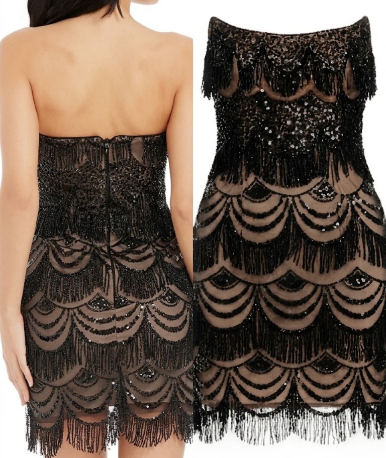 Alva Beaded Strapless Minidress