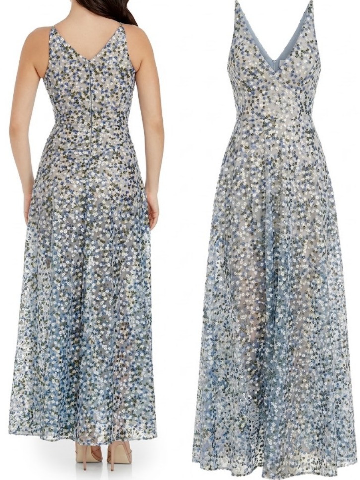 Ariyah Sequined Floral Maxi Dress