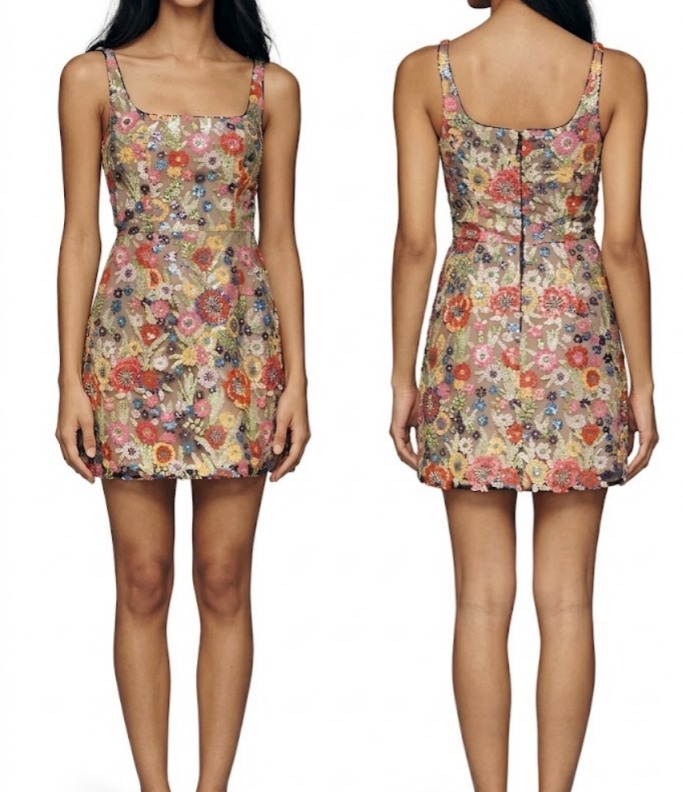 Devi Sleeveless Square-Neck Mini Dress