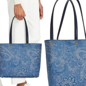 Essential Medium Paisley Denim Shopper Tote Bag