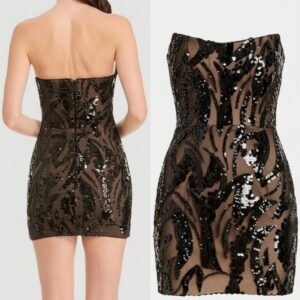 Jen Sequined Strapless Body-Con Minidress