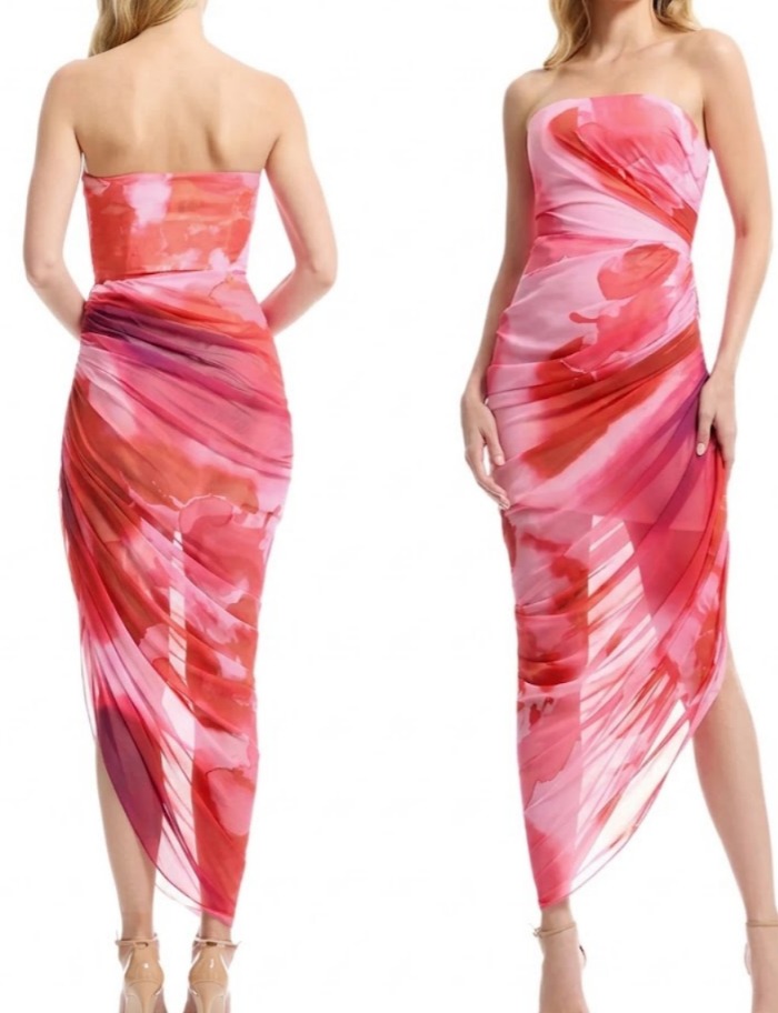 Phoenix Ruched Asymmetric Bodycon Dress