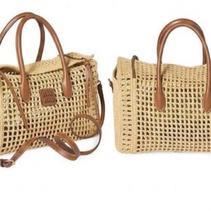 Raffia Top Handle Bag