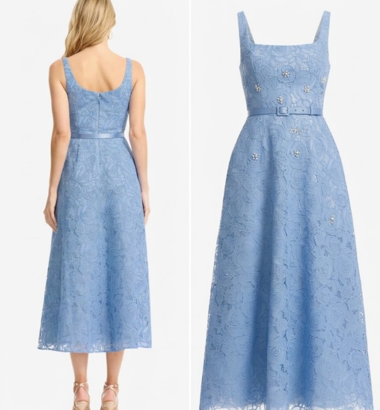 Shelby Floral Lace Midi Dress