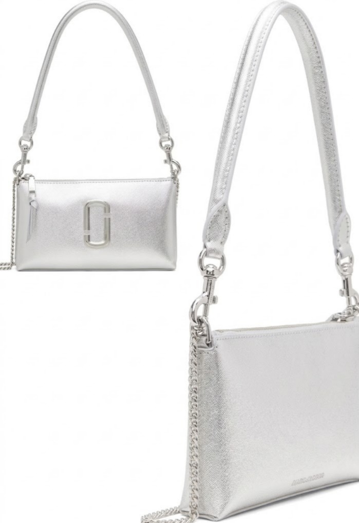 Silver 'The Metallic Snapshot' Convertible Shoulder Bag