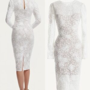 Sophia Lace Long-Sleeve Midi-Dress