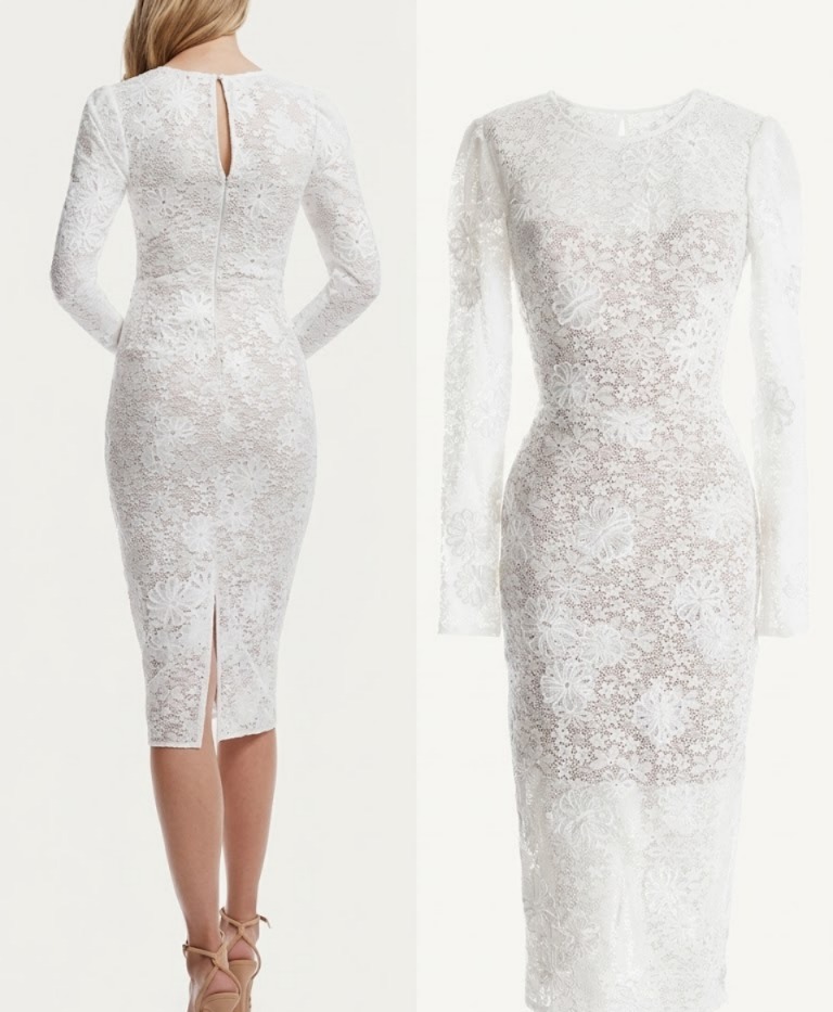 Sophia Lace Long-Sleeve Midi-Dress